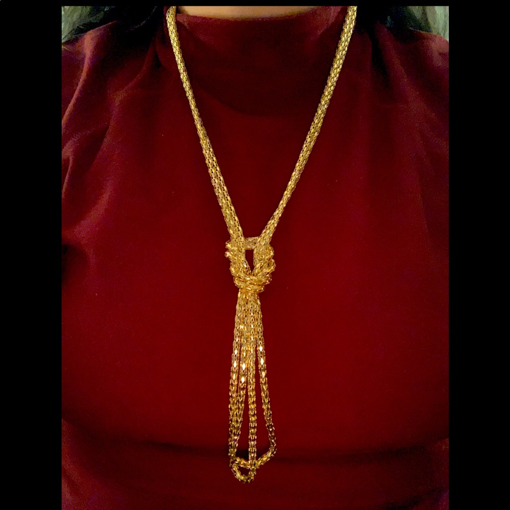 Fashion Gold Tie Necklace - NWOT